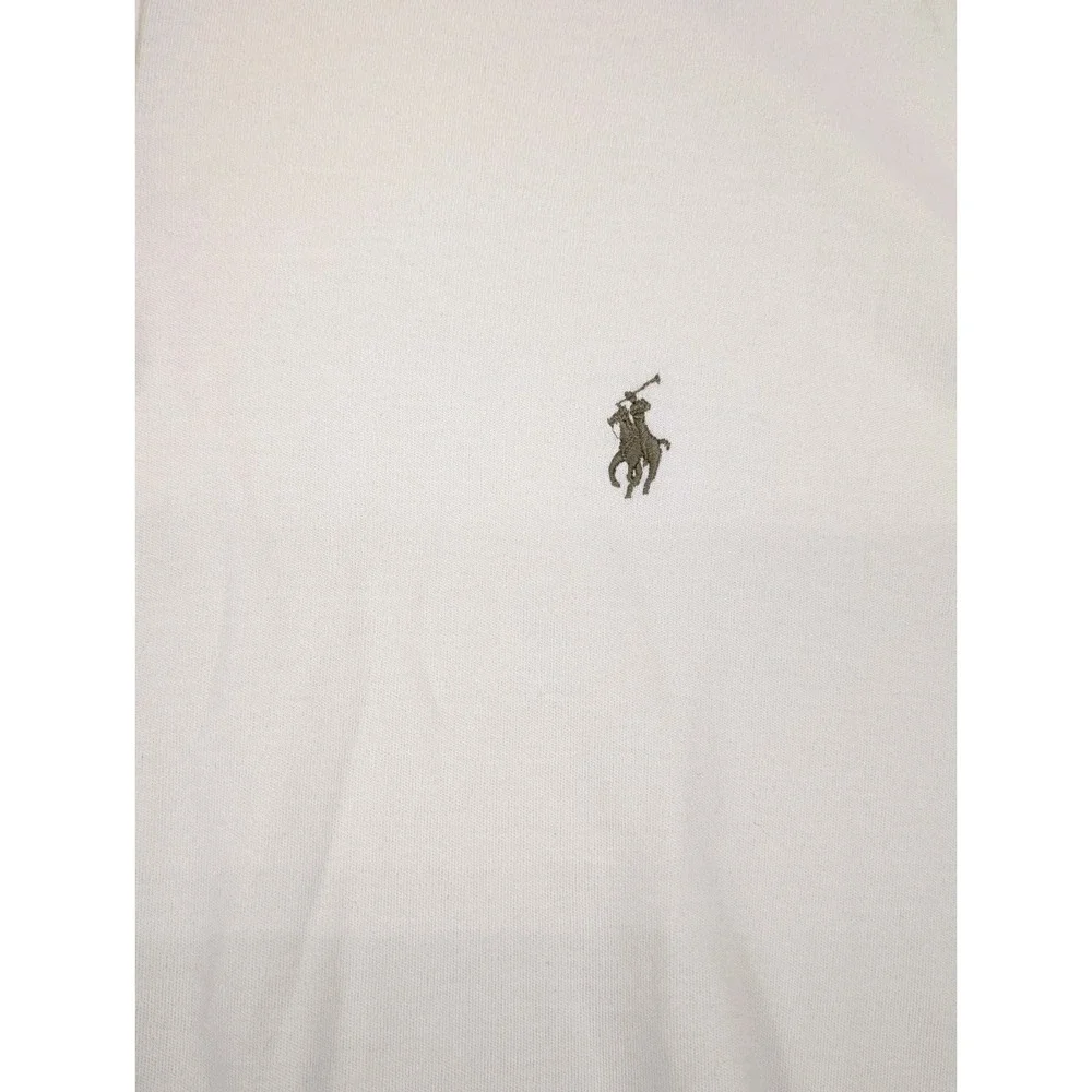Polo Ralph Lauren‎ Mens XXL Cream Off White Long Sleeve Cotton Pique Polo Shirt